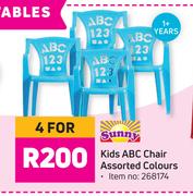 Sunny Kids ABC Chair Assorted Colours-For 4