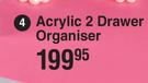 Basics Beauty Acrylic 2 Drawer Organiser