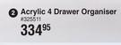 Basics Beauty Acrylic 4 Drawer Organiser
