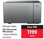 Russell Hobbs 20L Electronic Microwave RHEM21L-Each