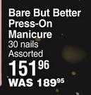 Kiss Impress Bare But Better Press On Manicure 30 Nails Assorted