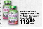 Nutritech Beauty Tropical Gummies Or Collagen Strawberry Gummies-180g Each