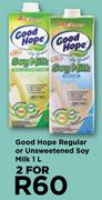 Good Hope Regular Or Unsweetened Soy Milk-For 2 x 1L