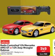 Rastar Radio Controlled 1:24 Mercedes AMG GT Or 1:24 Jeep Wrangler Rubicon-Each