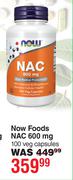 Now Foods NAC 600 mg 100 Veg Capsules
