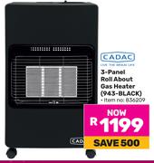 Cadac 3 Panel Roll About Gas Heater 943-BLACK