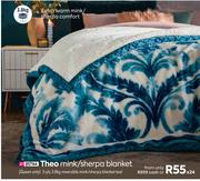 Theo 3 Ply 3.8Kg Reversible Mink/Sherpa Blanket Teal (Queen Only)
