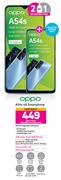 2 x Oppo A54s 4G Smartphone-On 1GB Red Top Up Core More Data + On Promo 70
