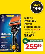 Gillette Proglide5 Power 5-Blade Razor 1 Handle Plus 1 Cartridge
