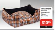 Vibrant Life Medium Square Bed Tartan (All Variants)-1's 