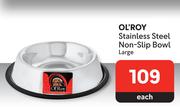 Ol'Roy Stainless Steel Non Slip Bowl Large-Each
