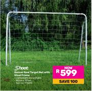 Shoot Soccer Goal Target Net With Steel Frame