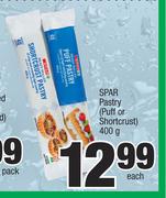 Spar Pastry (Puff Or Shortcrust)-400g Each