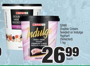 Spar Double Cream Seeded Or Indulge Yoghurt (Selected)-1kg Each