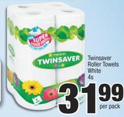 Twinsaver Roller Towels White-4's Per Pack