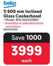 Beko 600mm Inclined Glass Cookerhood BHCA62422BBH