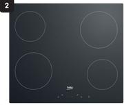 Beko 600mm 4-Plate Vitro-Ceramic Hob HIC64401