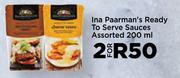 Ina Paarma's Ready To Serve Sauces Assorted-For 2 x 200ml