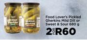 Food Lover's Pickled Gherkins Mild Dill Or Sweet & Sour-For 2 x 680g