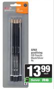 Spar Good Living HB Pencils Black/Silver-4s
