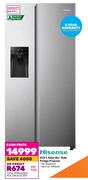Hisense 474L Side By Side Fridge Freezer