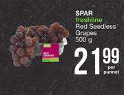 Spar Freshline Red Seedless Grapes-500g Per Punnet