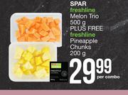 Spar Freshline Melon Trio 500g Olus Free Freshline Pineapple Chuncks 200g-Per Combo