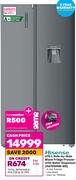 Hisense 670Ltr Side-by-Side Black Fridge Freezer With Water Dispenser H670SMIB-WD