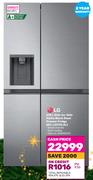 LG 610Ltr Side-By-Side Matte Black Steel Freezer Fridge GC-L257SLXL