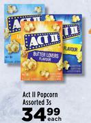 Act II Popcorn Assorted-3s Each