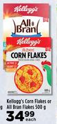 Kellogg's Corn Flakes Or All Bran Flakes-500g Each