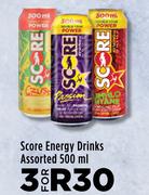 Score Energy Drinks Assorted-For 3 x 500ml