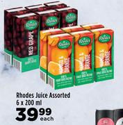 Rhodes Juice Assorted-6 x 200ml Each