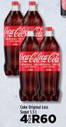 Coke Original Less Sugar-For 4 x 1.5L