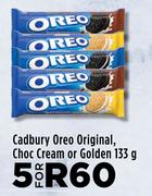 Cadbury Oreo Original Choc Cream Or Golden-For 5 x 133g