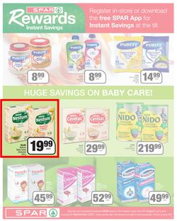 SPAR COUNTRY EASTERN CAPE : Here For you (24 August - 5 September 2021) Valid In Amahlathi, Bedford, Buffalo Flats, Cala, Centane, Hankey, Komga, Nemato, Patensie, Peddie, Zastron, Indwe, Kwa-Fetting, page 9