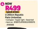  U 200cm Republic Patio Umbrellas