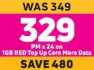 Huawei Y5 Lite 4G Smartphone-On 1GB Red Top Up Core More Data (24 Month
