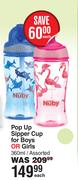 Nuby Pop Up Sipper Cup For Boys Or Girls Assorted-360ml Each