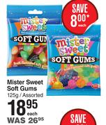 Mister Sweet Soft Gums Assorted-125g Each