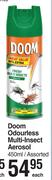 Doom Odourless Multi Insect Aerosol Assorted-450ml Each