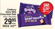 Cadbury Dairy Milk Chocolate Slab Assorted-150g Each
