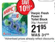 Harpic Fresh Power 6 Toilet Block Assorted-35g