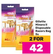 Gillette Minora II Disposable Razors Bag-For 2 x 5's Pack