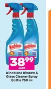 Windolene Window & Glass Cleaner Spray Bottle-750ml Each