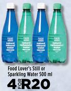 Food Lover's Still Or Sparkling Water-For 4 x 500ml