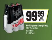 Red Sqaure Energising (All Variants) Handies-6 x 275ml Per Pack