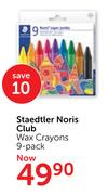Steadtler Noris Club Wax Crayons 9 Pack