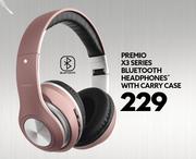 Premio X3 Series Bluetooth Headphones With Carry Case