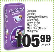 Cuddlers Comfort Disposable Diapers Value Pack-Per Pack